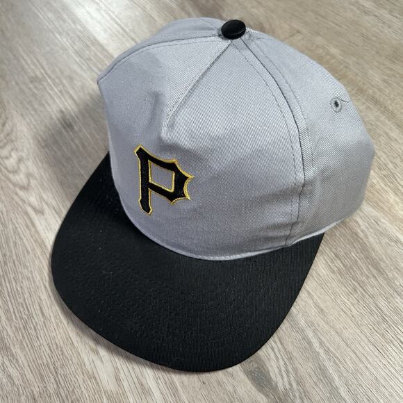 Vintage Pittsburgh Pirates Hat Snapback MLB Baseball Gray Black Cap - Picture 7 of 7